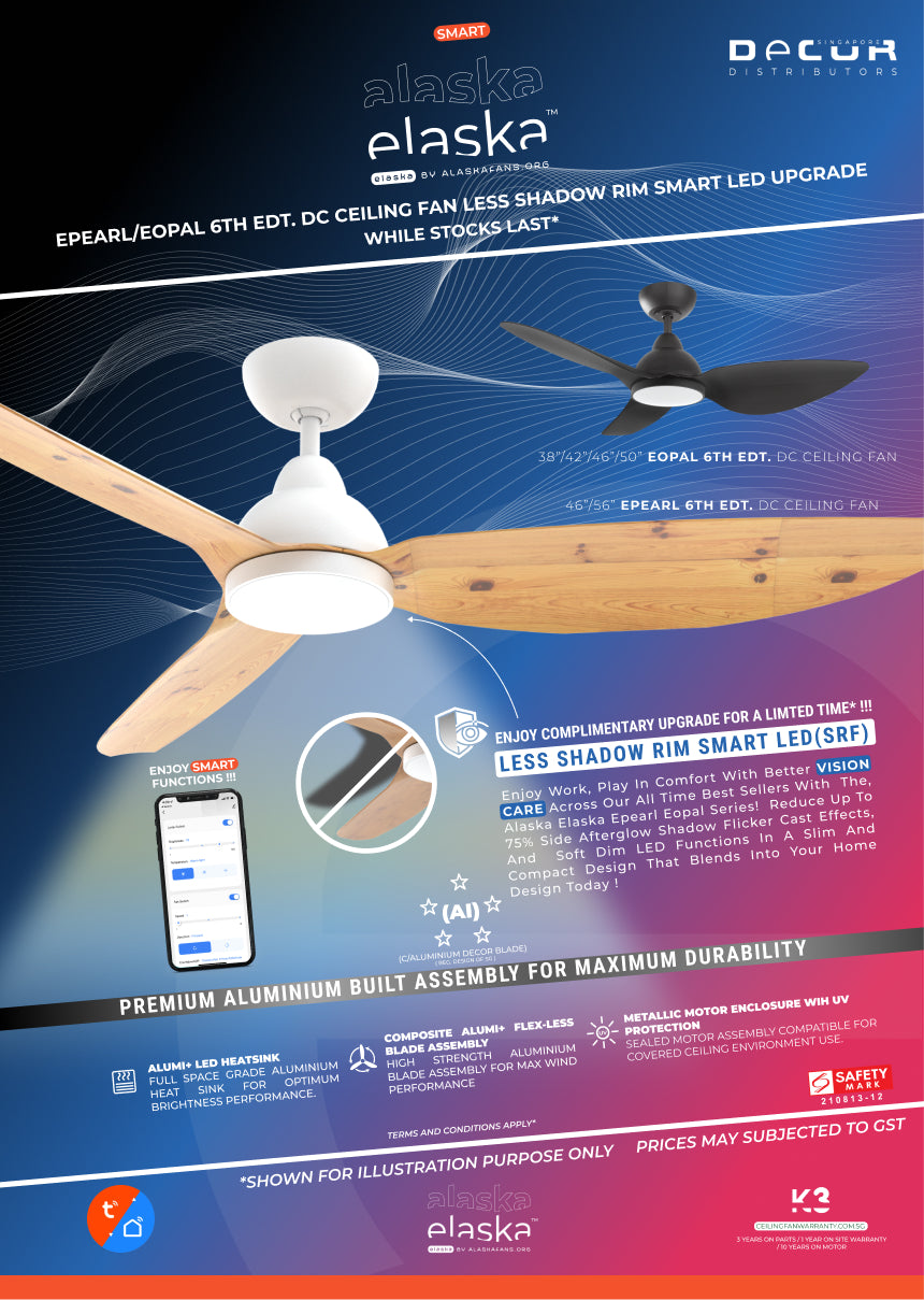 EOPAL 6TH EDT. ALASKA ELASKA DC Ceiling Fan