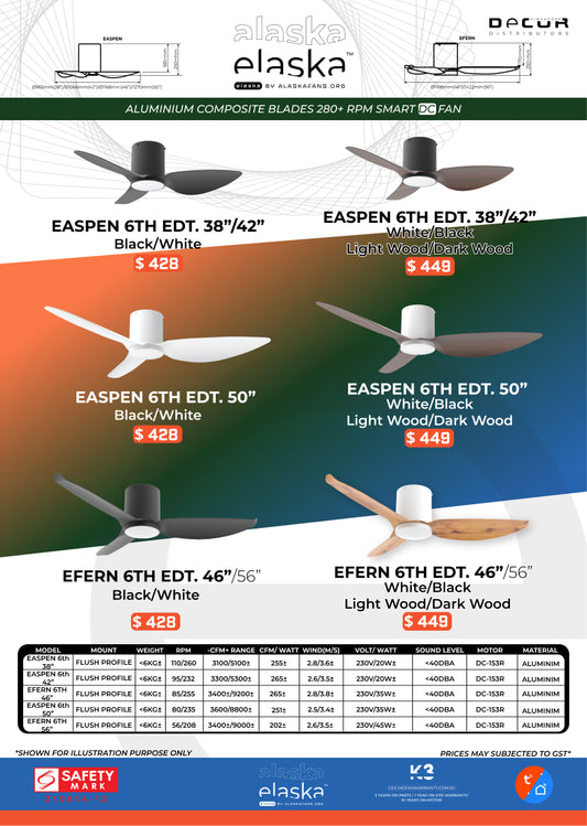 EFERN 6TH EDT. ALASKA ELASKA DC Ceiling Fan