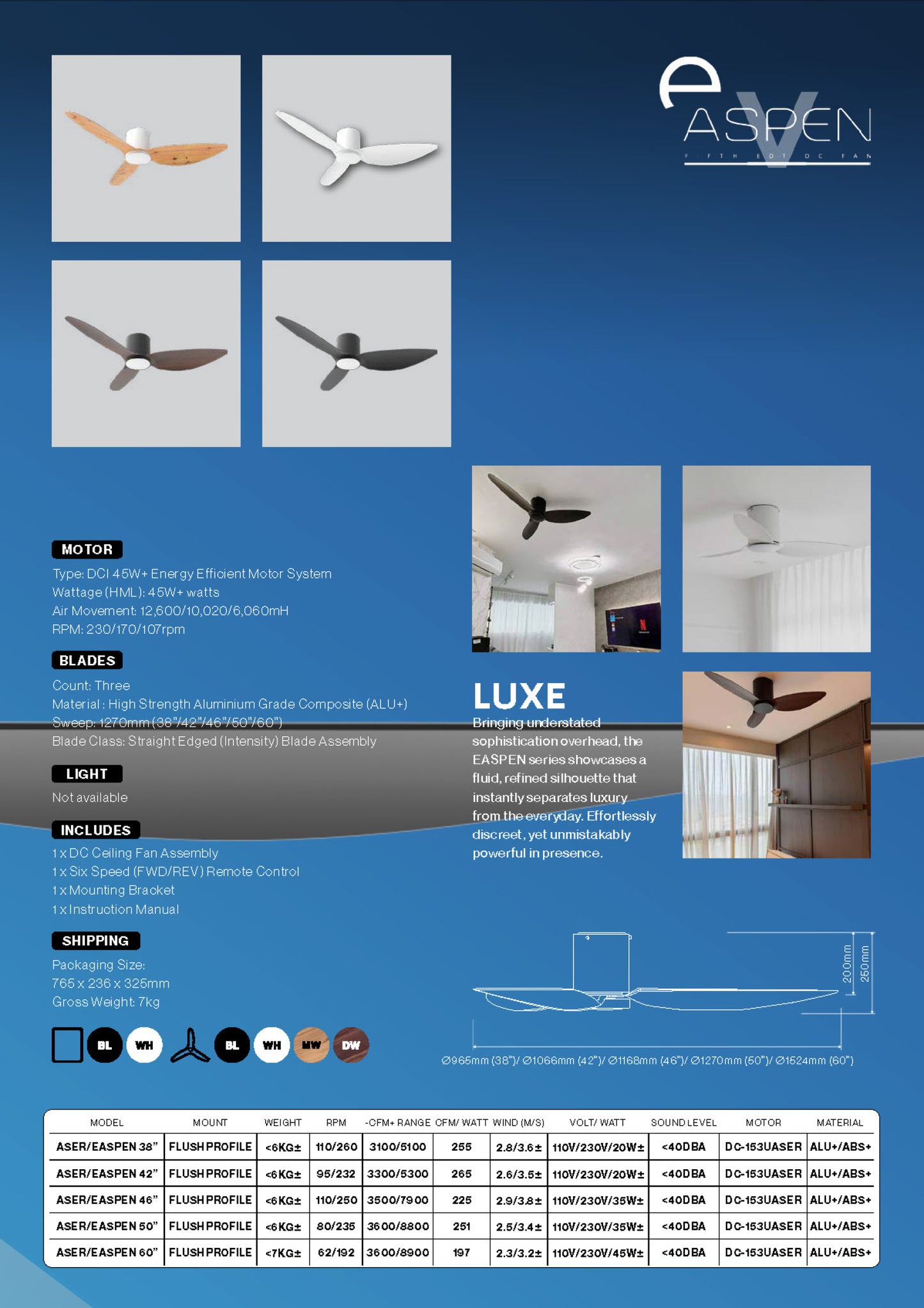 EASPEN DC Ceiling Fan