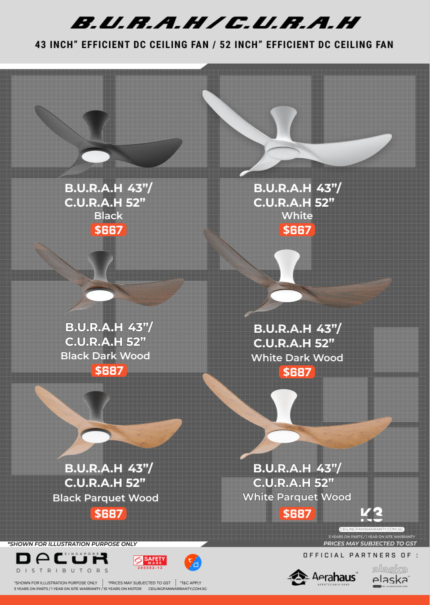 B.U.R.A.H / C.U.R.A.H DC Ceiling Fan