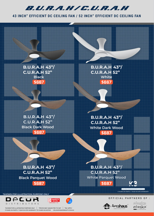 B.U.R.A.H / C.U.R.A.H AERAHAUS DC Ceiling Fan
