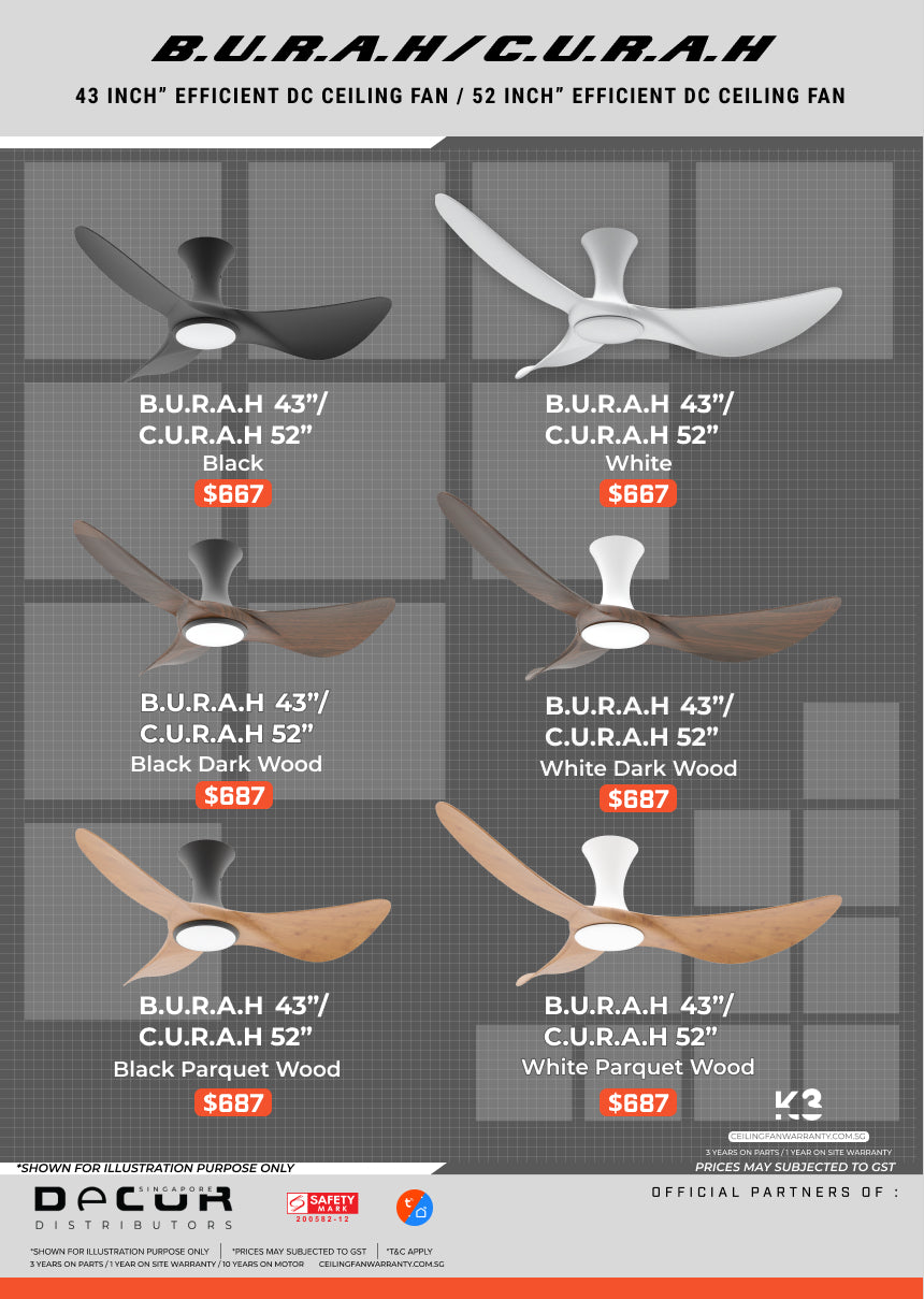 B.U.R.A.H / C.U.R.A.H DC Ceiling Fan