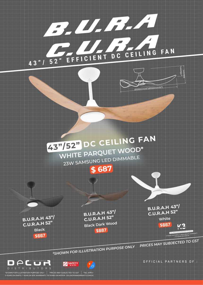 B.U.R.A / C.U.R.A DC Ceiling Fan
