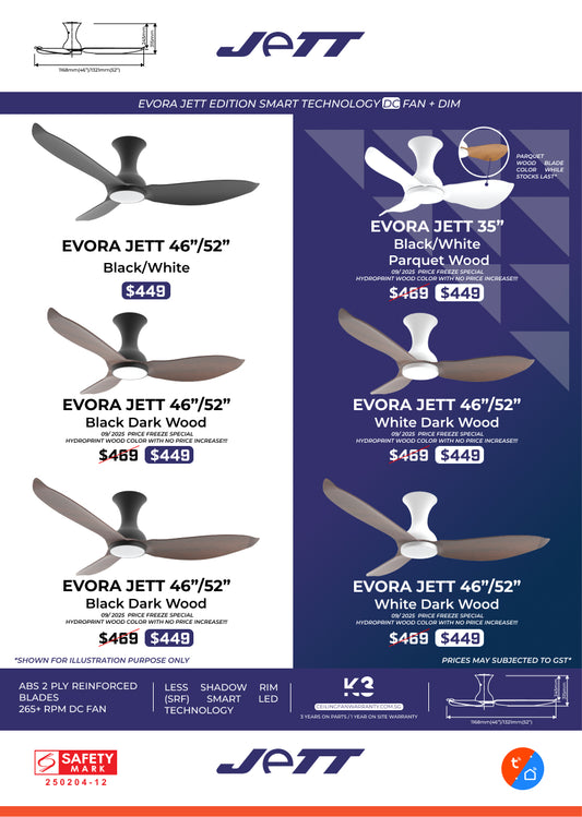 EVORA JETT DC Ceiling Fan