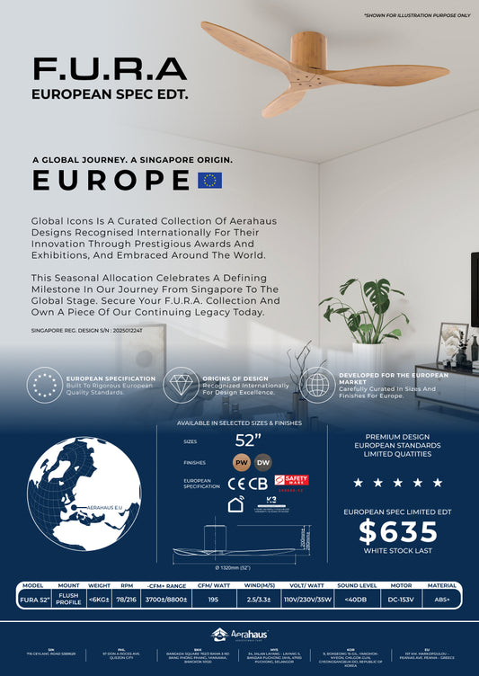 F.U.R.A PWPW EU limited EDT. DC Ceiling Fan