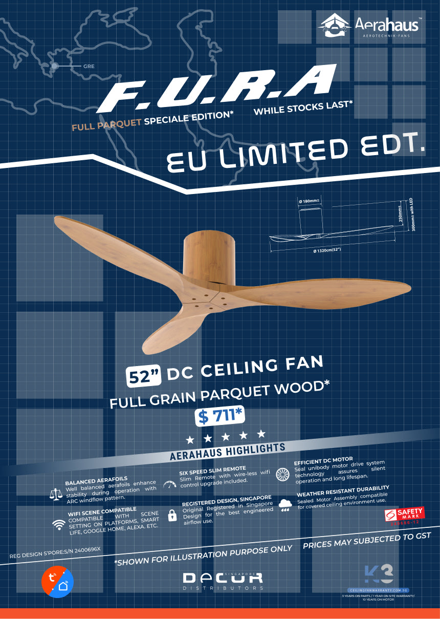 F.U.R.A PWPW EU limited EDT. DC Ceiling Fan