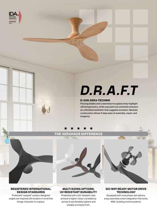 D.R.A.F.T FULL PARQUET EDT. DC Ceiling Fan
