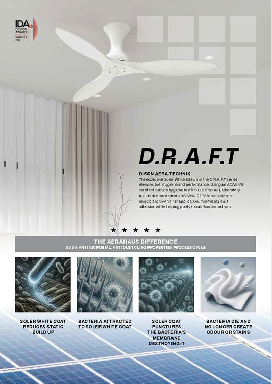 D.R.A.F.T SOLER WHITE EDT. DC Ceiling Fan