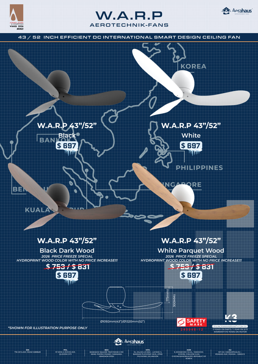 W.A.R.P AERAHAUS DC Ceiling Fan