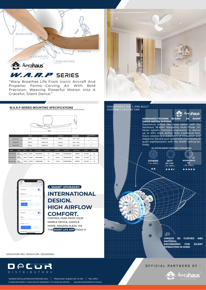 W.A.R.P AERAHAUS DC Ceiling Fan