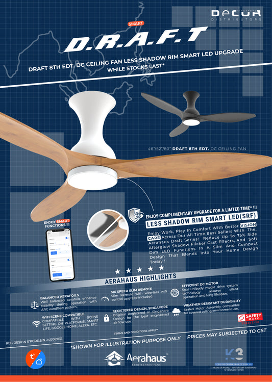 D.R.A.F.T 8TH EDT AERAHAUS DC Ceiling Fan