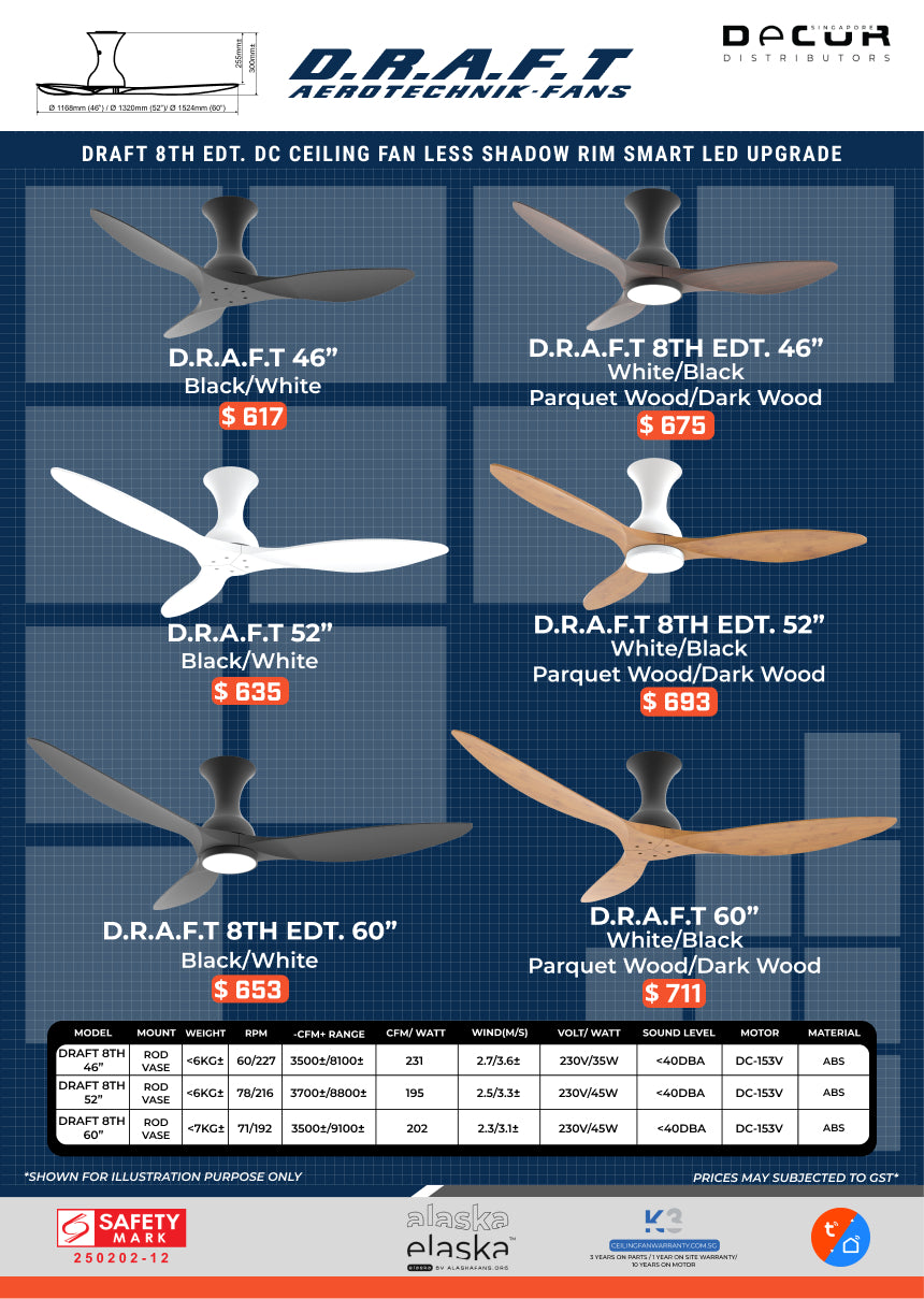 D.R.A.F.T 8TH EDT AERAHAUS DC Ceiling Fan