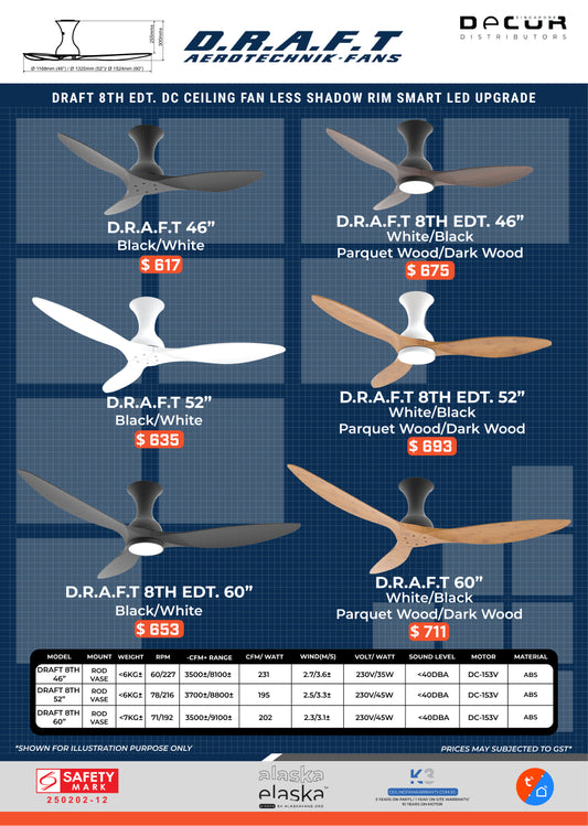 D.R.A.F.T 8TH EDT AERAHAUS DC Ceiling Fan