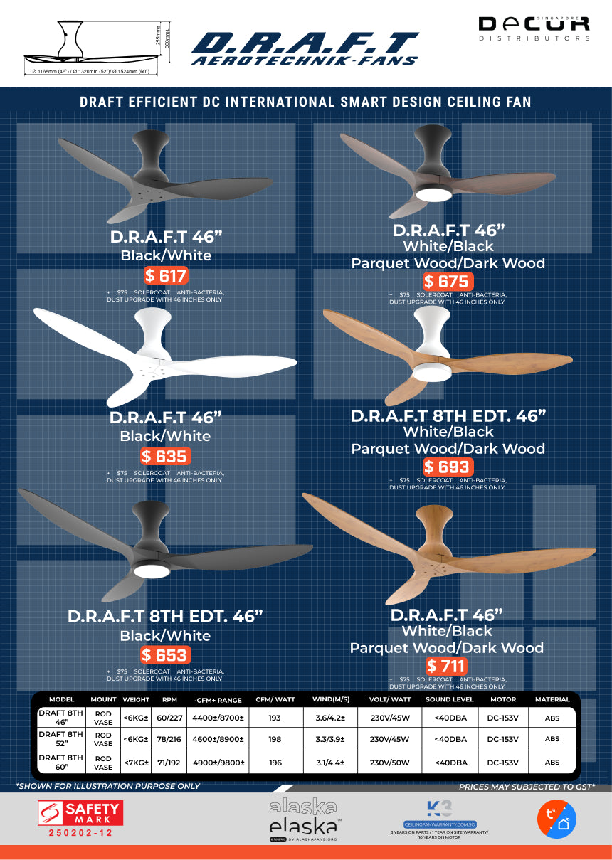 D.R.A.F.T 8TH EDT. AERAHAUS DC Ceiling Fan