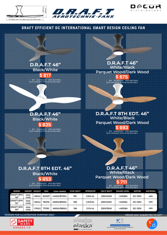 D.R.A.F.T 8TH EDT. AERAHAUS DC Ceiling Fan