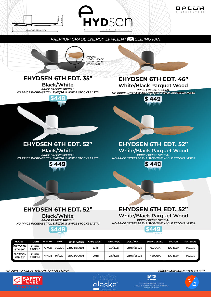 EHYDSON/EHYDSEN 6TH EDT. ALASKA ELASKA DC Ceiling Fan