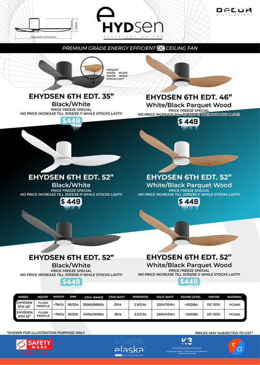 EHYDSON/EHYDSEN 6TH EDT. ALASKA ELASKA DC Ceiling Fan